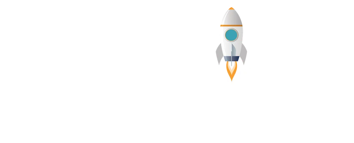 Illustration d'une fusée décollant pour symboliser le lancement et la réussite des projets avec Casserole.pro