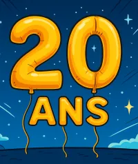 Ballons des 20 ans de Fin Finaud Consultant inc., célébrant deux décennies d'innovation et de succès en entreprise.