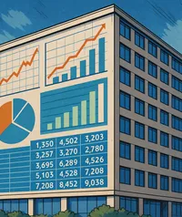Petit bureau d'architectes avec immeuble moderne en arrière-plan – logiciel de gestion pour architecte