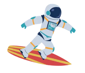 Astronaute illustrant l'innovation et l'accessibilité de Casserole.pro pour les entreprises de services