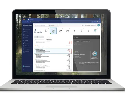 Interface de la section 'Ma journée' de Casserole.pro, permettant aux utilisateurs d'enregistrer leur temps et leurs frais par projet