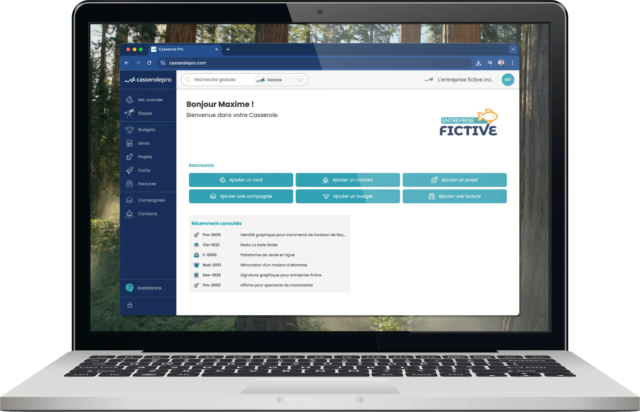 Illustration de la page d'acceuil de la Casserole.Pro