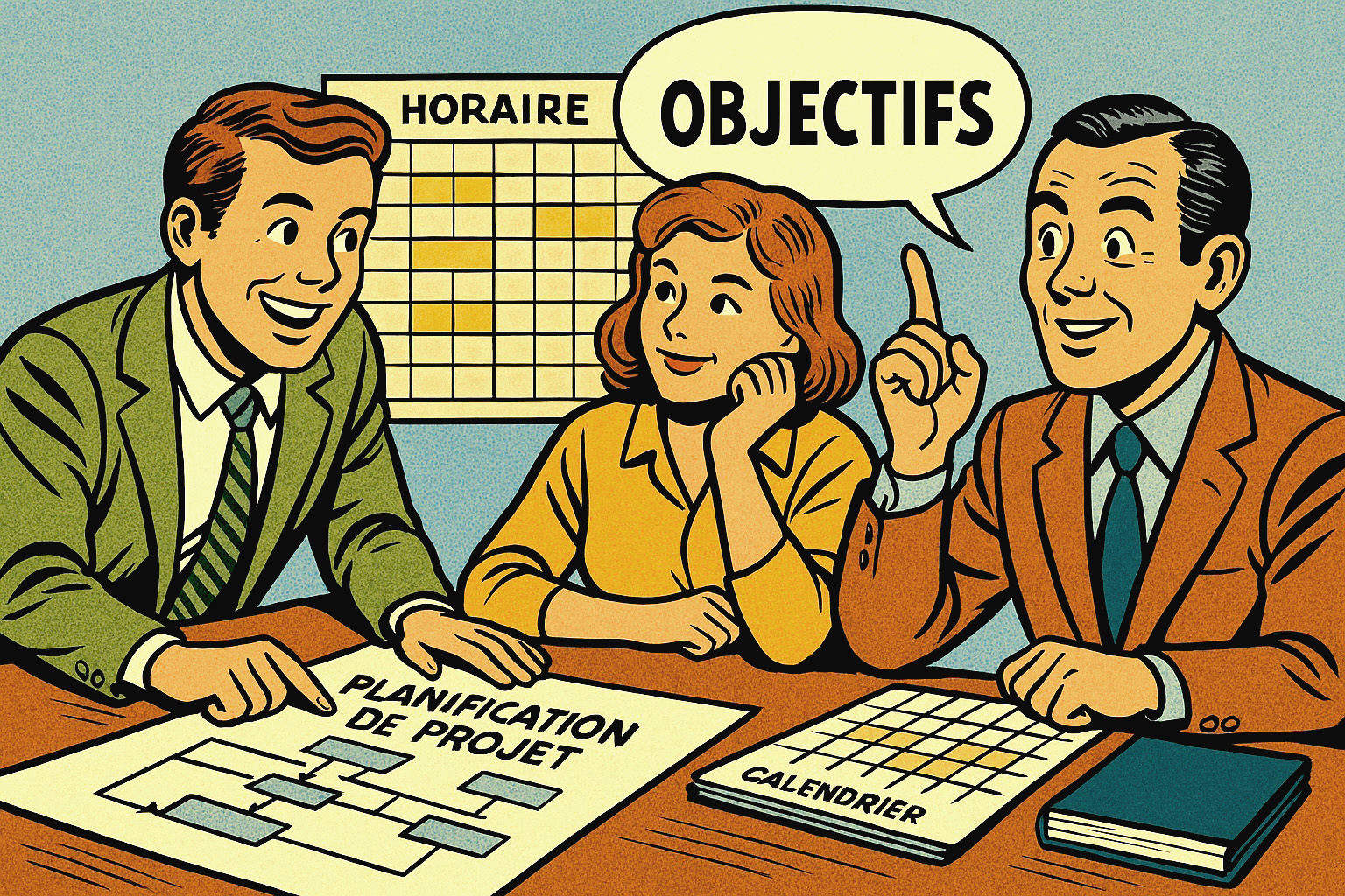 Équipe en pleine planification de projet avec un outil de gestion collaboratif.