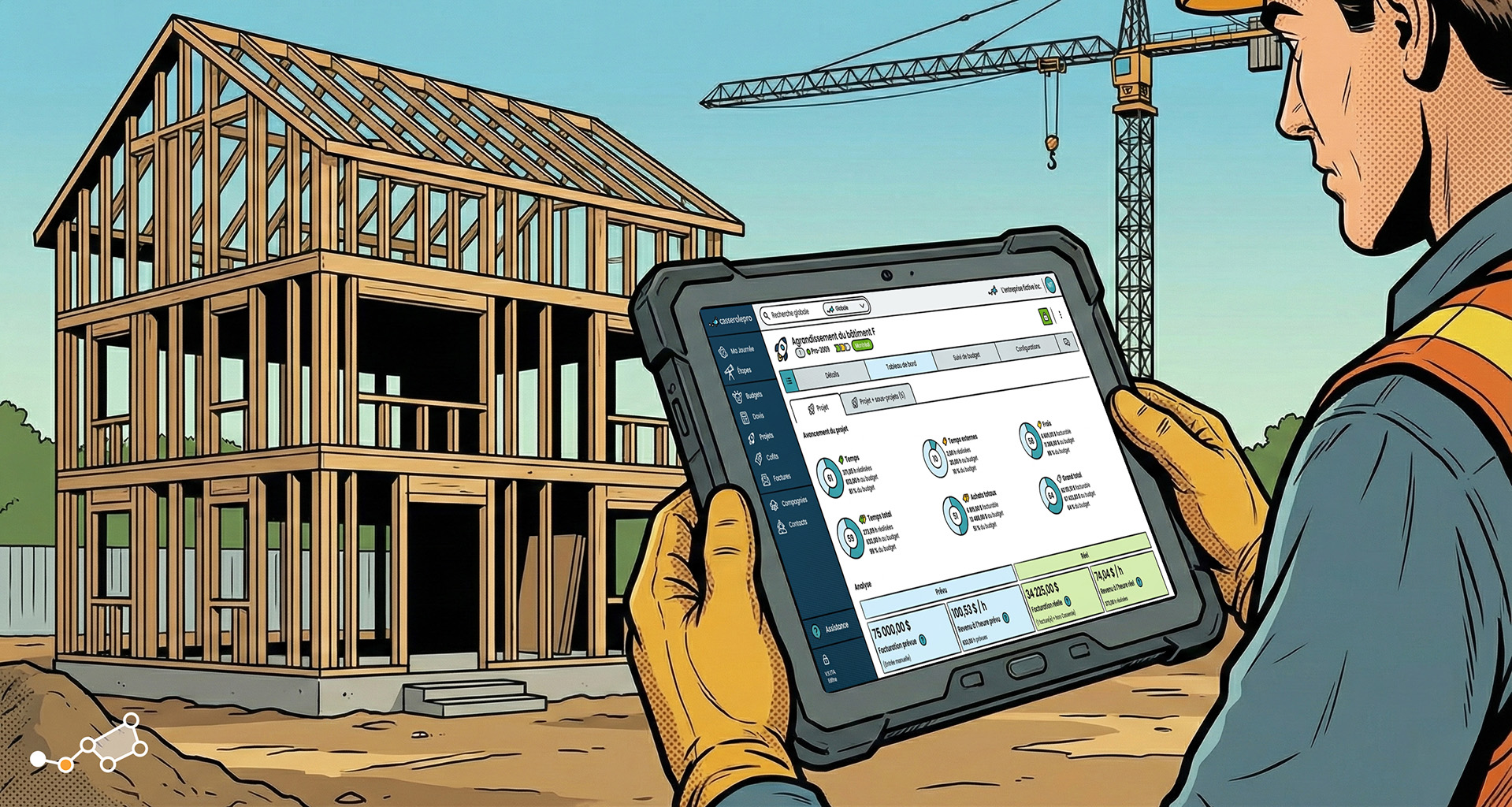 Chef de chantier consultant le revenu à l’heure sur Casserole.pro pour l’optimisation de la rentabilité des projets.