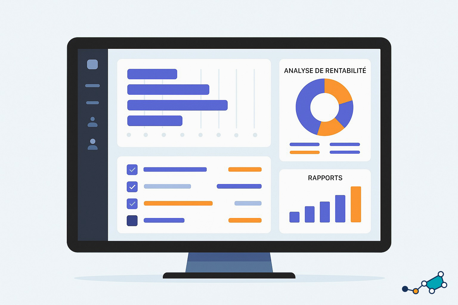 Illustration de la croissance d’une entreprise de services grâce à l’utilisation d’un logiciel de gestion performant et évolutif.
